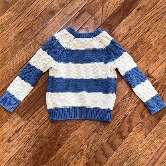 Boy’s 3 years baby gap thick chunky blue & cream Fisherman’s knit cable sweater - Picture 10 of 10